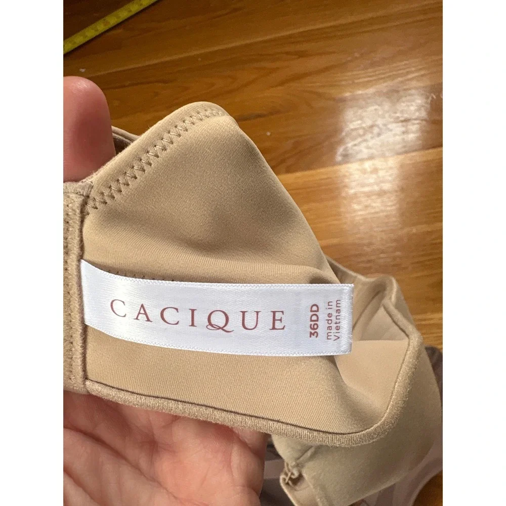 Cacique Bra Bundle Lot of 2 Tan T-Shirt 36D & Mauve Unlined Underwire 36DD